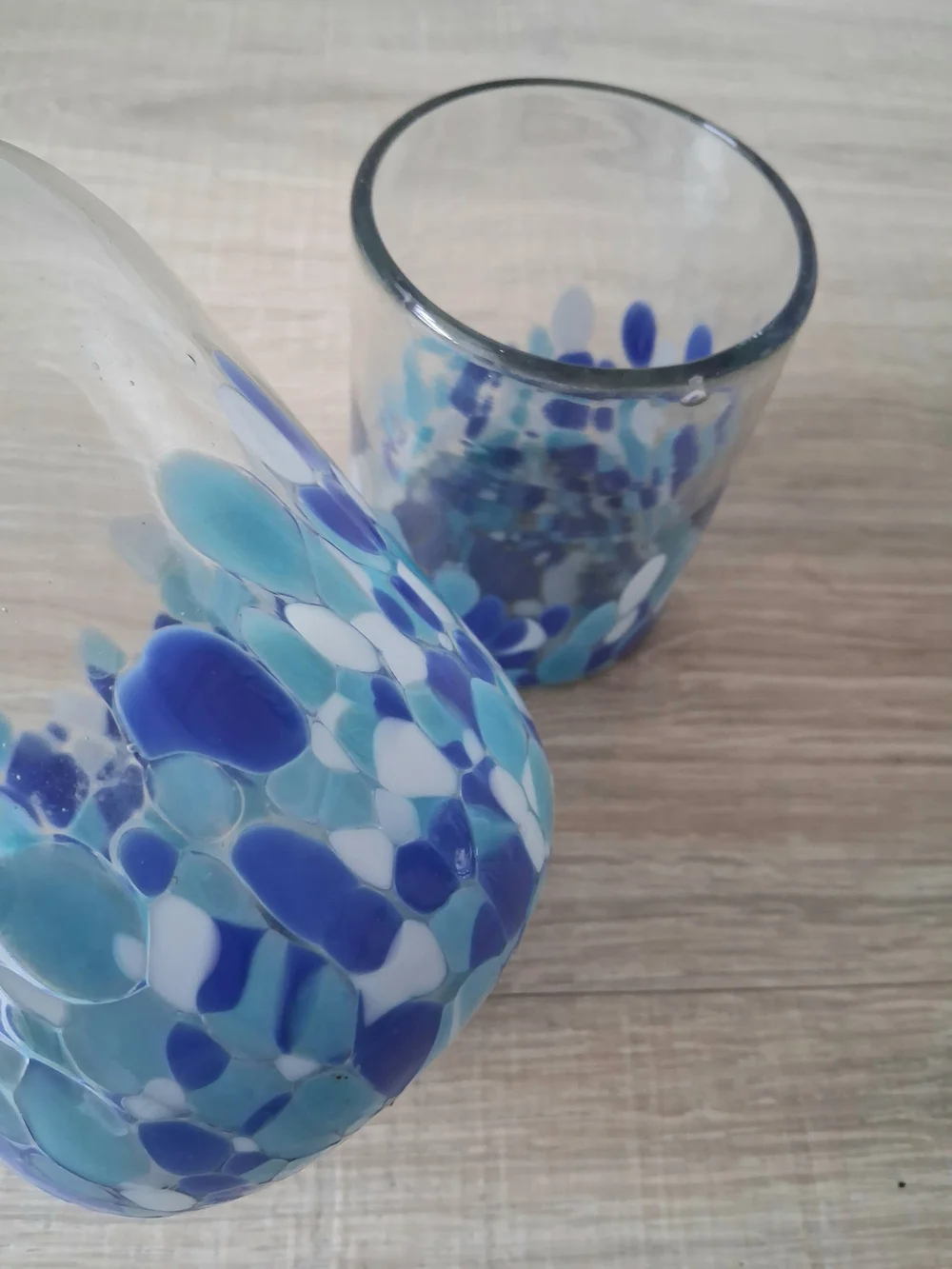 Hand Blown Recycled Glass Carafe and Tumbler Set by Novica